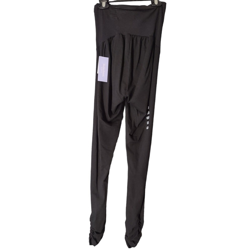 Motherhood Maternity Leggings XS Womens Athleisure Black‎ Ruched Over Belly New